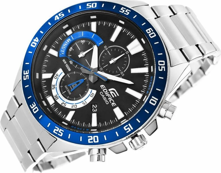 Orë dore për meshkuj Casio Edifice EFV-620D-1A2VUEF, argjendtë/kaltër, me kuti
