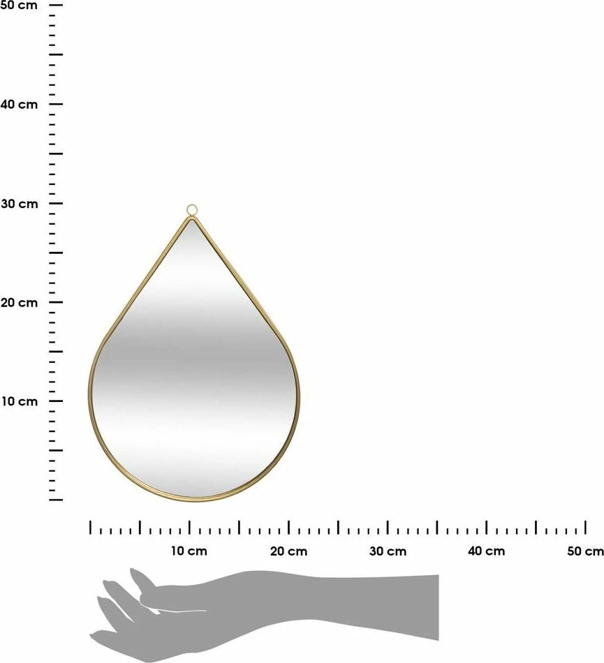 Pasqyrë muri Atmosphera Drop shape 29 x 21 cm, kornizë metalike, e artë