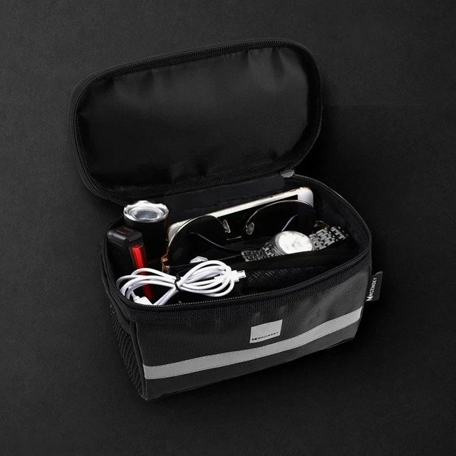 Çantë biçiklete Wozinsky WBB12BK me mbështjellës telefoni, 2L, e zezë