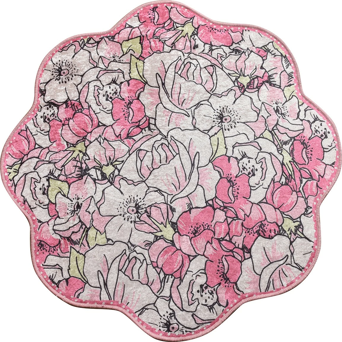 Tapet për banjo Mijölnir, formë roze, 100 cm, ngjyrë rozë