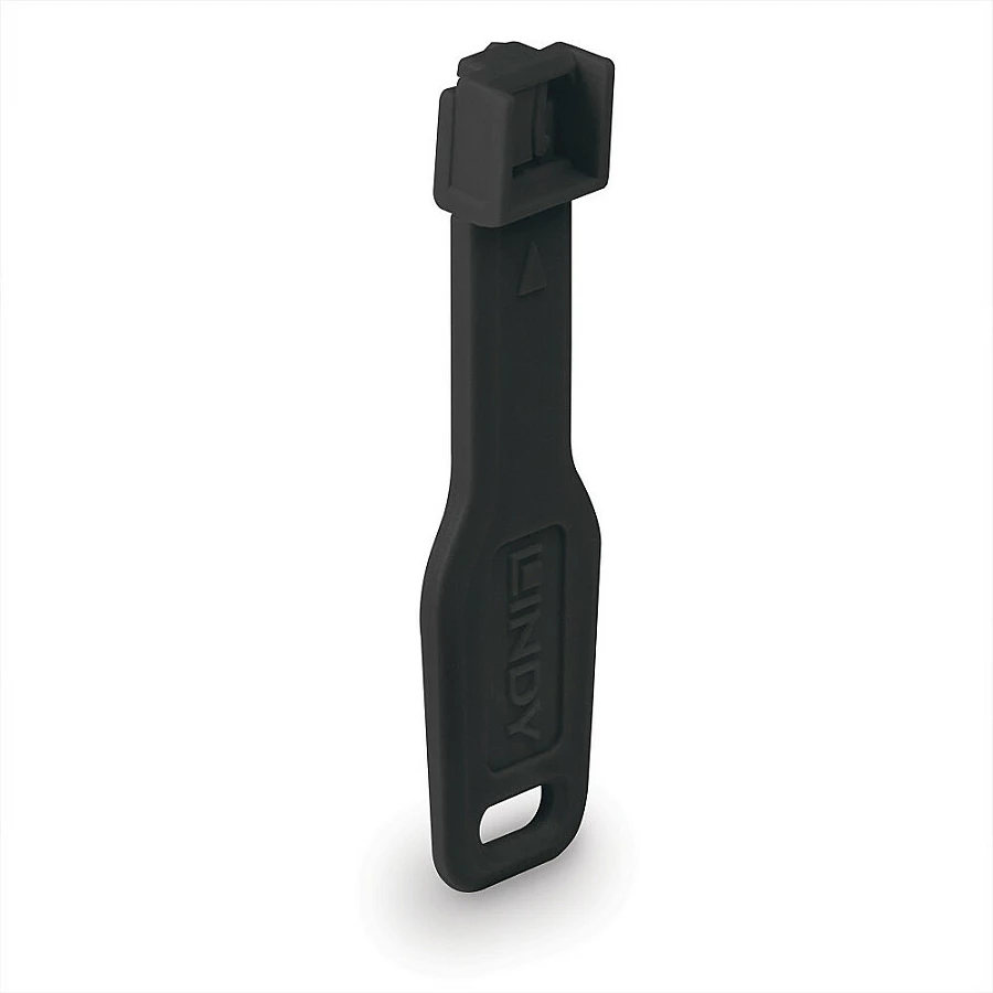 Bllokues porte RJ45 LINDY, 10 copë + 1 çelës, i zi