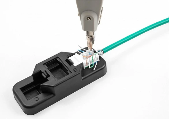 Modul Keystone DeLOCK LSA RJ45/RJ11 Cat.6, set 3 copë, zi/bardhë