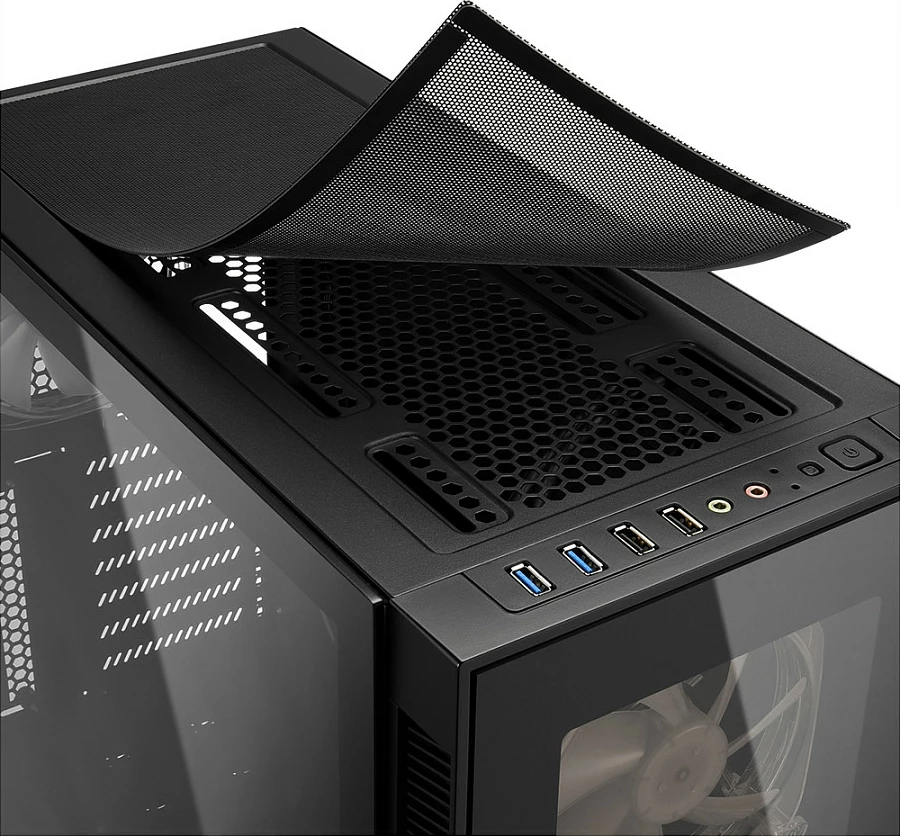 Kasë Sharkoon TG5 Pro RGB, Midi Tower, ATX, micro ATX, Mini-ITX, E zezë
