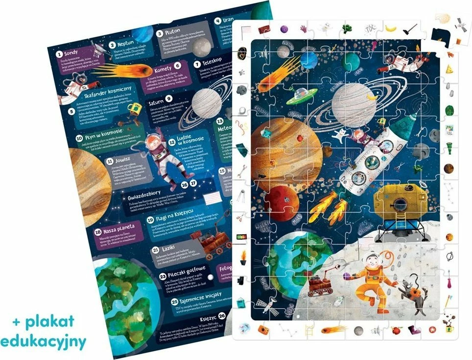Puzzle vëzhgimi Czuczu Space, 60 pjesë, karton, 4+ vjeç