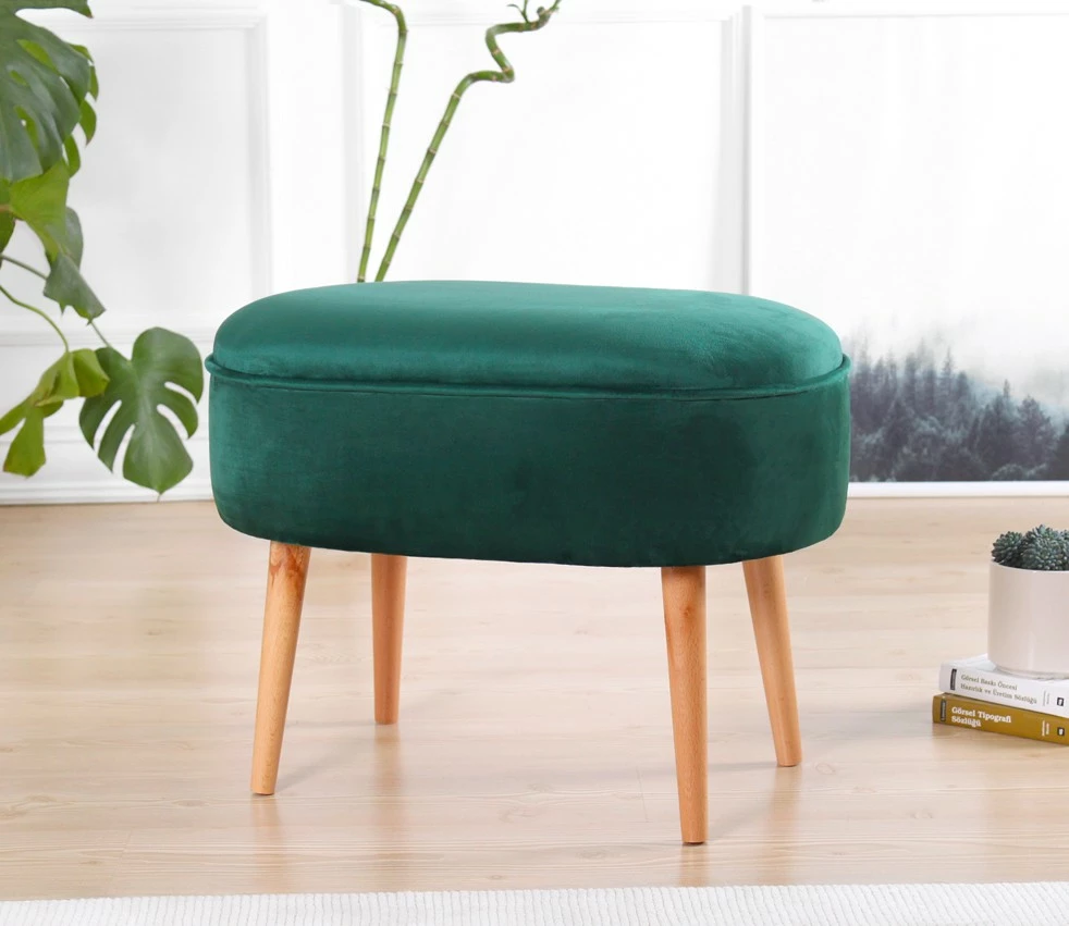 Puf prej kadifeje, ngjyrë e gjelbër, Atelier del Sofa, Moile