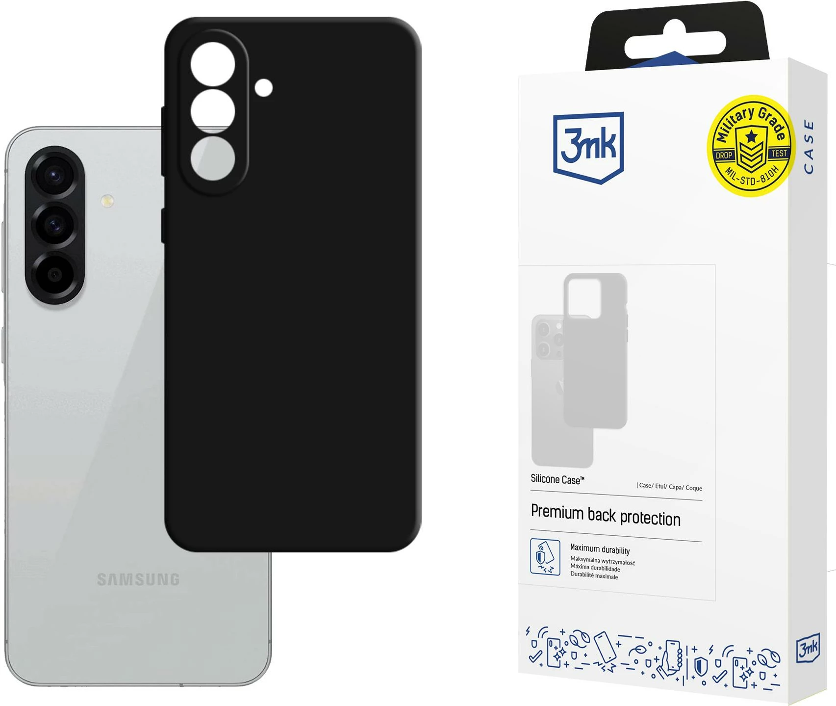 Mbështjellës silikoni 3mk për Samsung Galaxy A56 5G, Zi