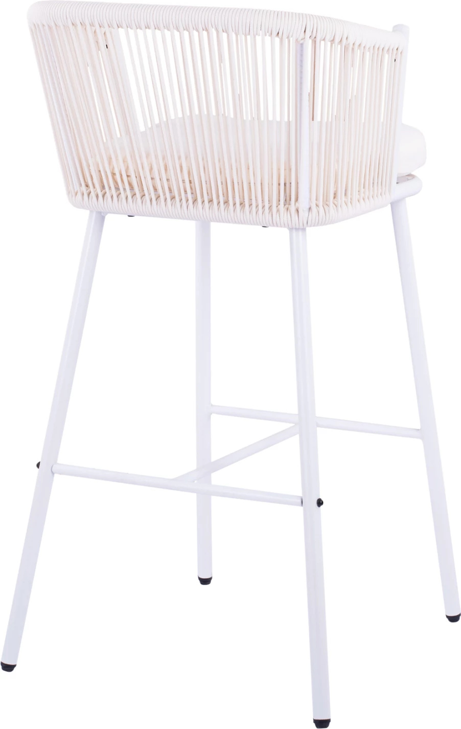 Karrige për bar me kornizë metalike dhe litar, e bardhë, FH5714.03, 46x54x101 cm