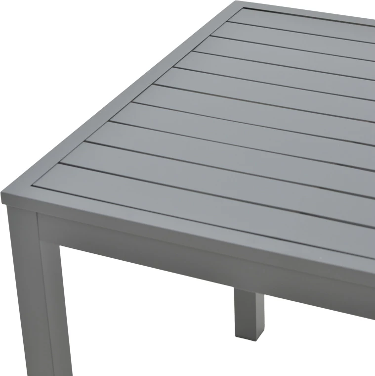 Tavolinë me karrige Kliton-Naoki, set prej 5 copësh, alumin anthracite dhe metal, ngjyrë e zezë, 80x80x74cm