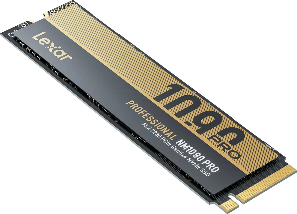 SSD M.2 Lexar NM1090 Pro 4TB, NVMe PCIe 5.0, 2280, e zezë/artë