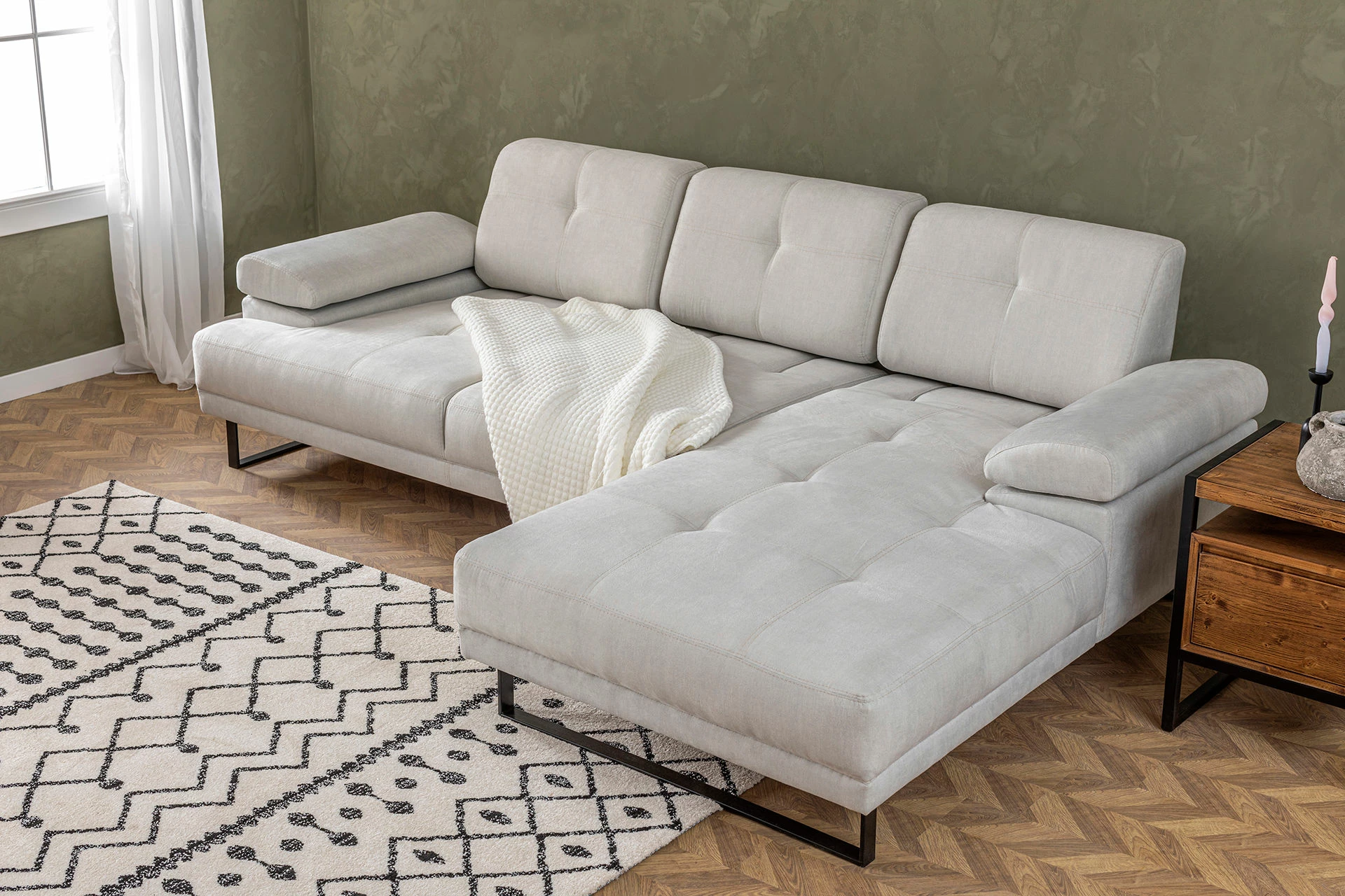 Këndollëse Atelier del Sofa, Mustang Large, e djathtë, bezhë