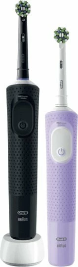 Furçë dhëmbësh elektrike Oral-B Vitality Pro D103 Duo, 3 modalitete, 2 copë, zezë/vjollcë, set 2 copë