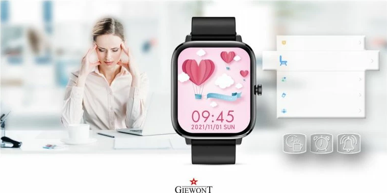 Smartwatch Giewont për femra, i zi