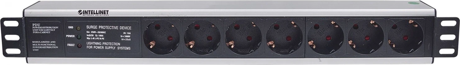 PDU për Kasë Intellinet, me 7 priza IEC60884, ngjyrë e zezë