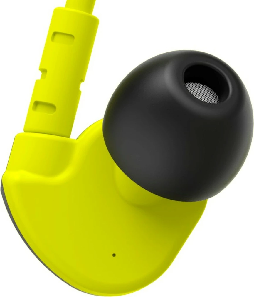 Kufje in-ear me mikrofon Hama Freedom Athletics II, Bluetooth 5.3, kapëse pas veshi, USB-C, rezistente ndaj djersës, e verdhë/zezë