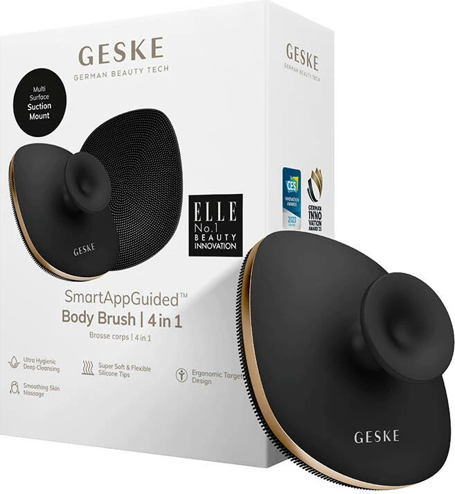 Brushë trupi Geske 4-në-1, silikoni, gri