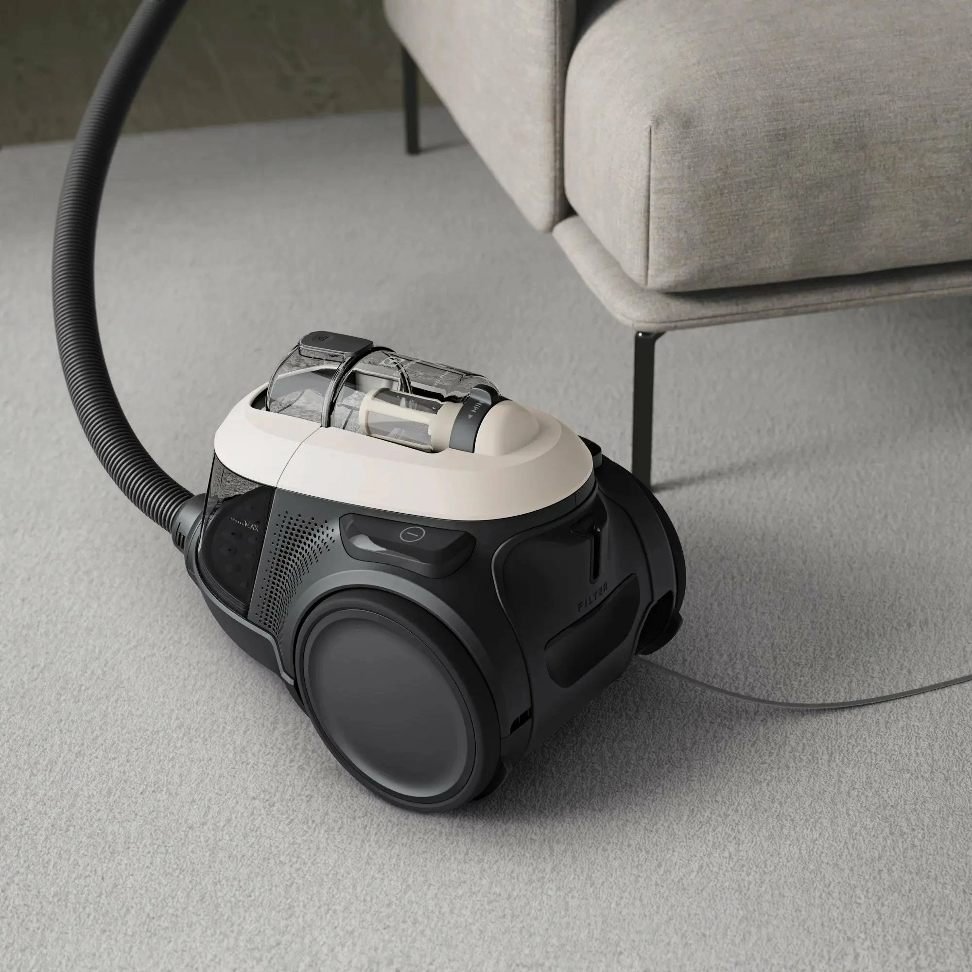 Fshesë me korrent Electrolux EL61H4SW 550W, 1.6L, HEPA 13, pa qese, 12 m rreze, e zezë