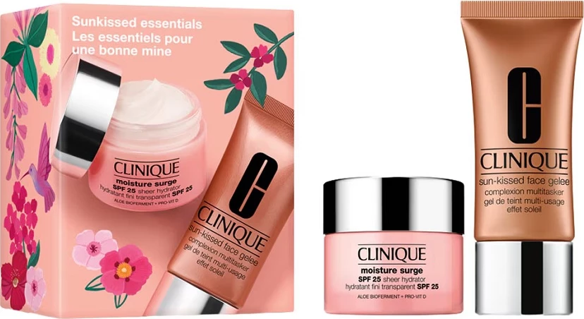 Set krem për fytyrë dhe xhel vetëngjyrues pa vaj Clinique Sunkissed Essentials për femra, 2x30ml