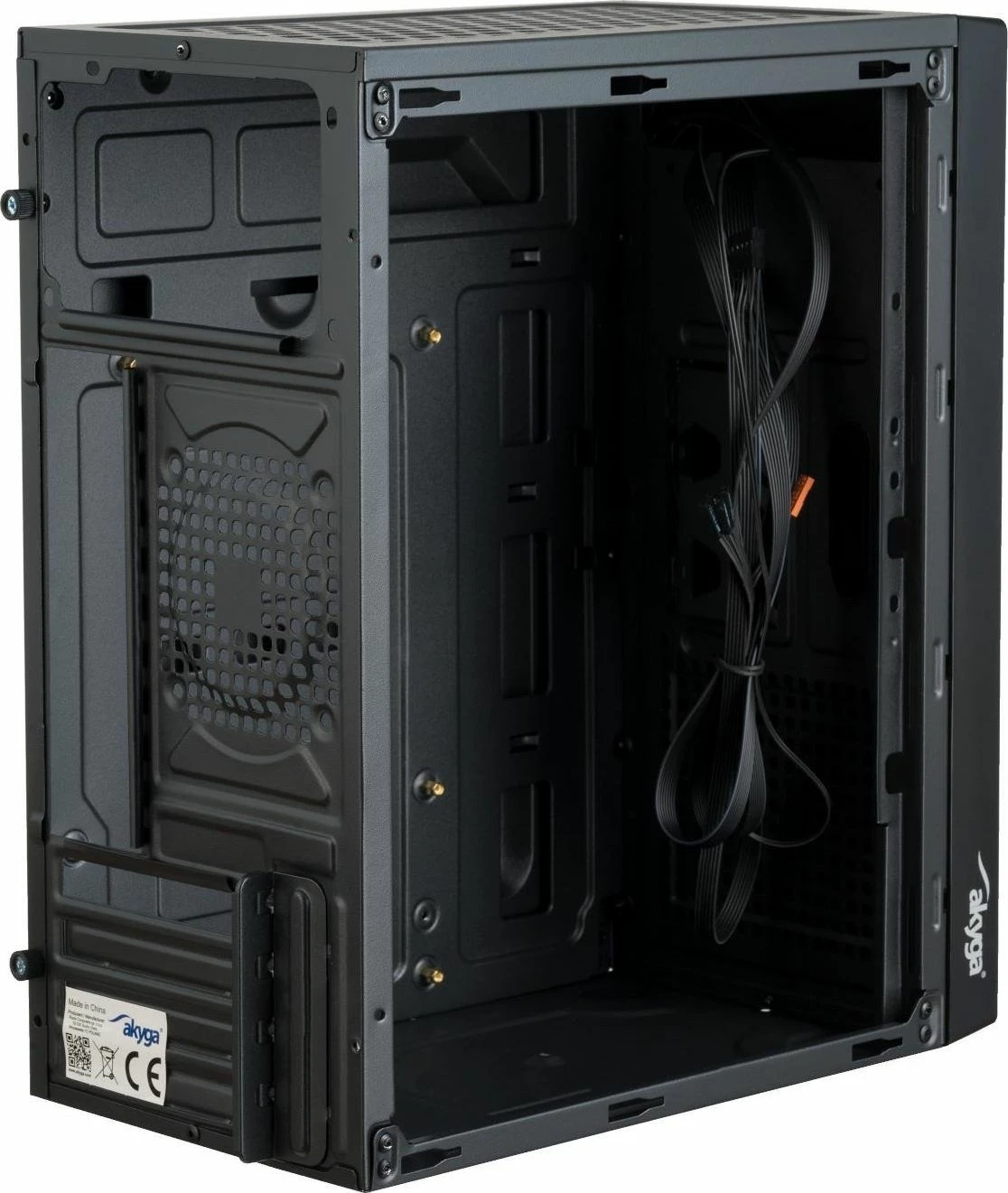 Kasë Akyga AK36BK Micro ATX/Mini-ITX, Midi Tower, pa furnizim, USB 3.0 + USB 2.0, e zezë