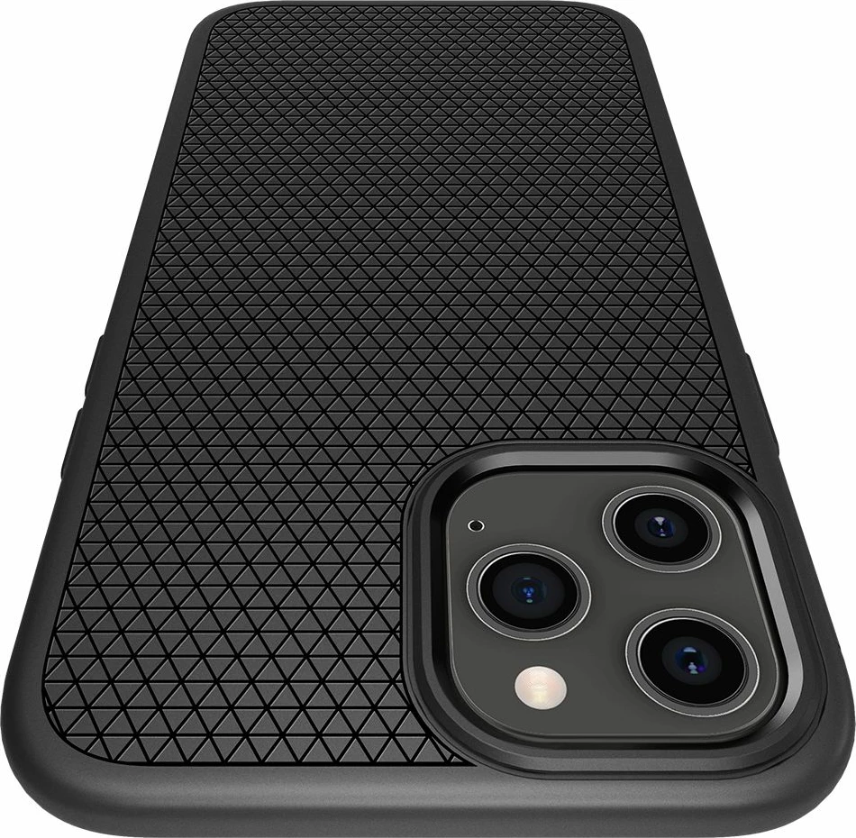 Mbështjellës Spigen Liquid Air për iPhone 12 / iPhone 12 Pro, Mat Zi