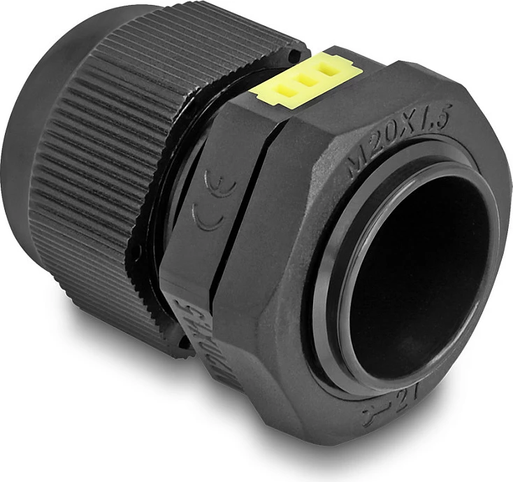 Kabel-glande DeLOCK M20 me ventilim, IP68, 6–12 mm, 2 copë, e zezë