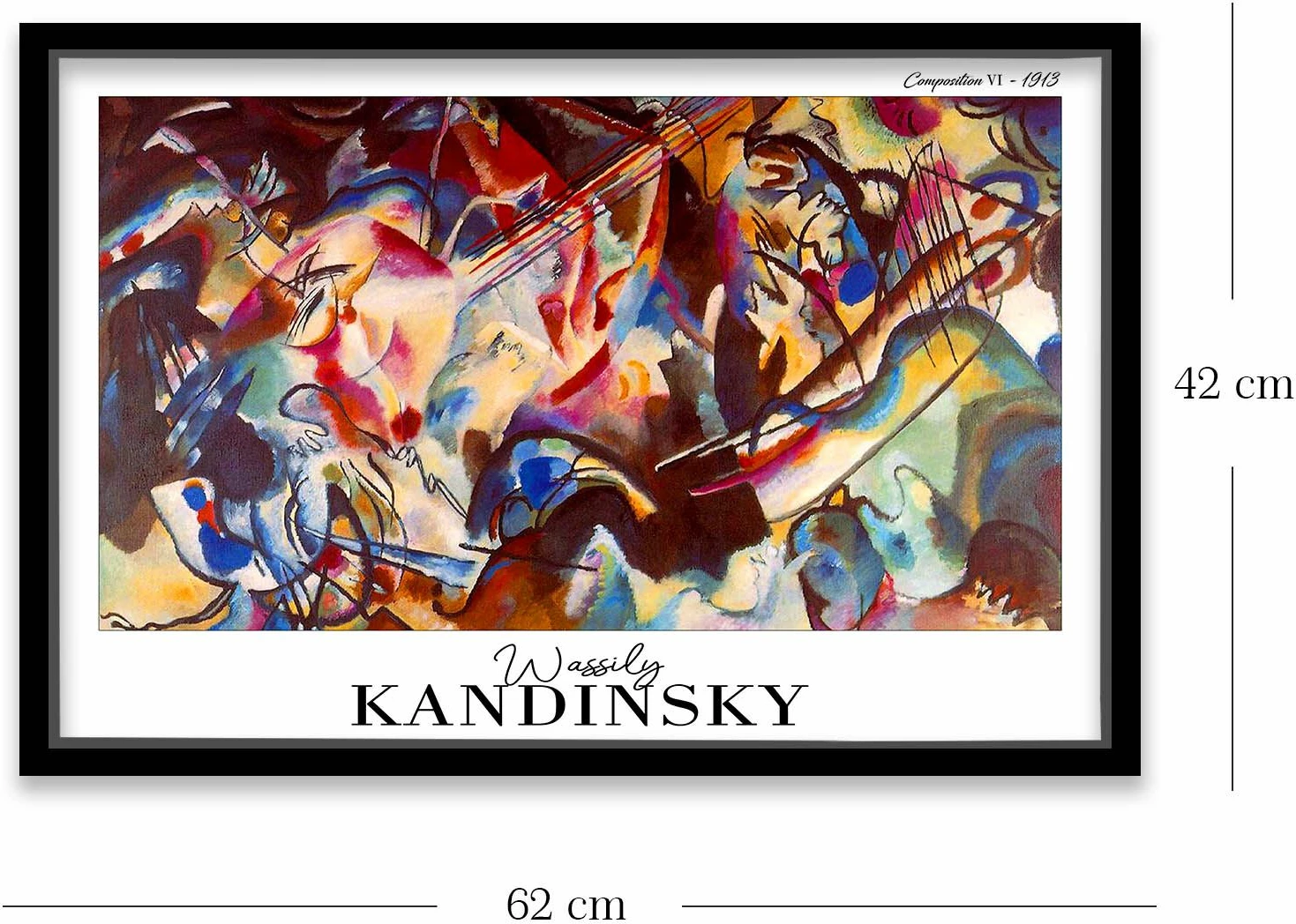 Pikturë dekorative me kornizë Wallity, 4262SYHKANDINSKY-004, shumëngjyrëshe, 42x62cm