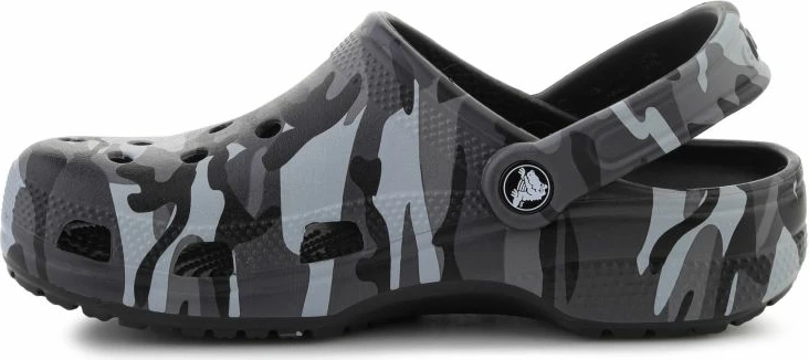Kroksa për fëmijë Crocs Classic Camouflage Clog K 211879-0DD, të zeza/gri