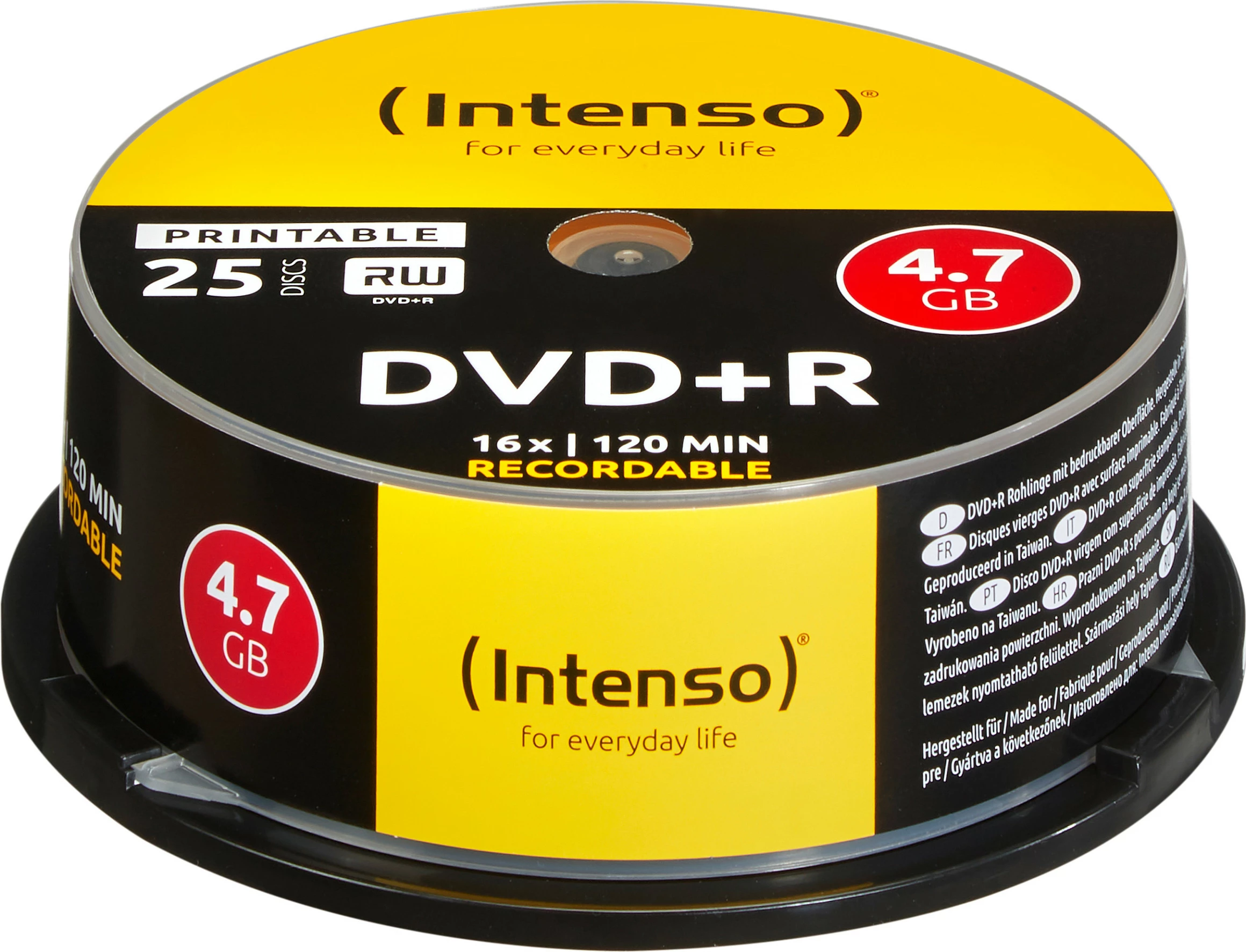 DVD+R Intenso Printable 4.7GB 16x, 25 copë