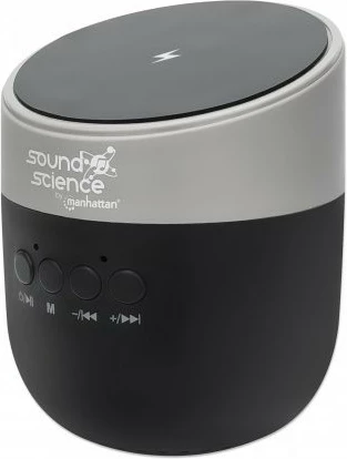 Altoparlant Bluetooth MANHATTAN Sound Science, me pad karikimi wireless, slot MicroSD, i zi/anthracite