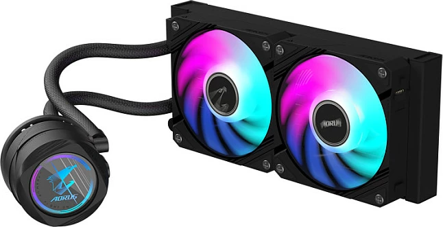 Ftohës uji Gigabyte AORUS WATERFORCE II 240, 2x120mm ARGB, i zi