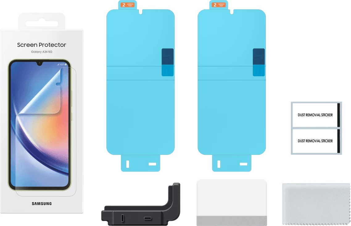 Folie mbrojtëse ekrani Samsung EF-UA346CTE për Galaxy A34, full screen, transparente, 2 copë