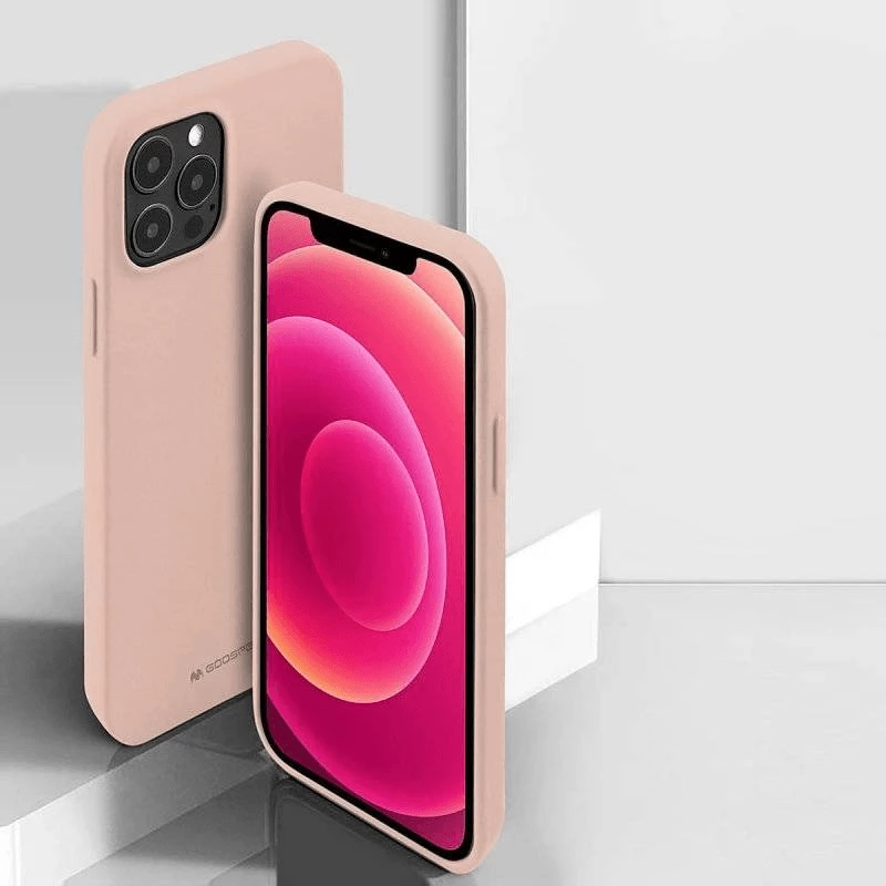 Mbështjellës Goospery Soft Feeling Silicone Case për iPhone 15 Pro Max, silikoni, bezhë