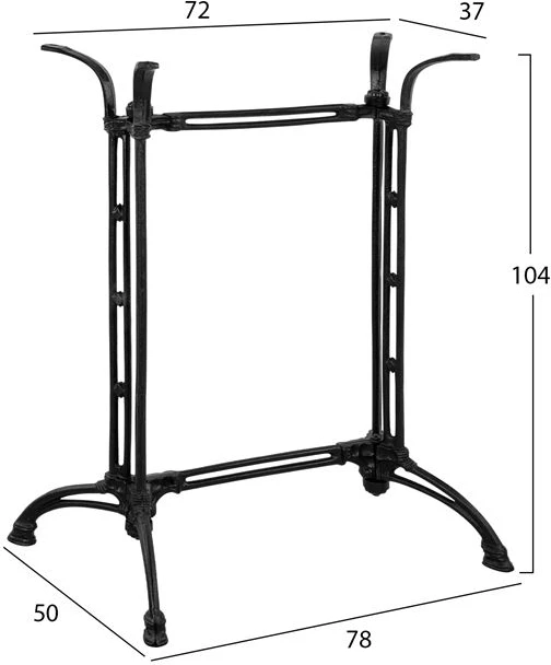 Bazë tavoline prej gize, 2 kolona, FH465, ngjyrë e zezë, 78x50