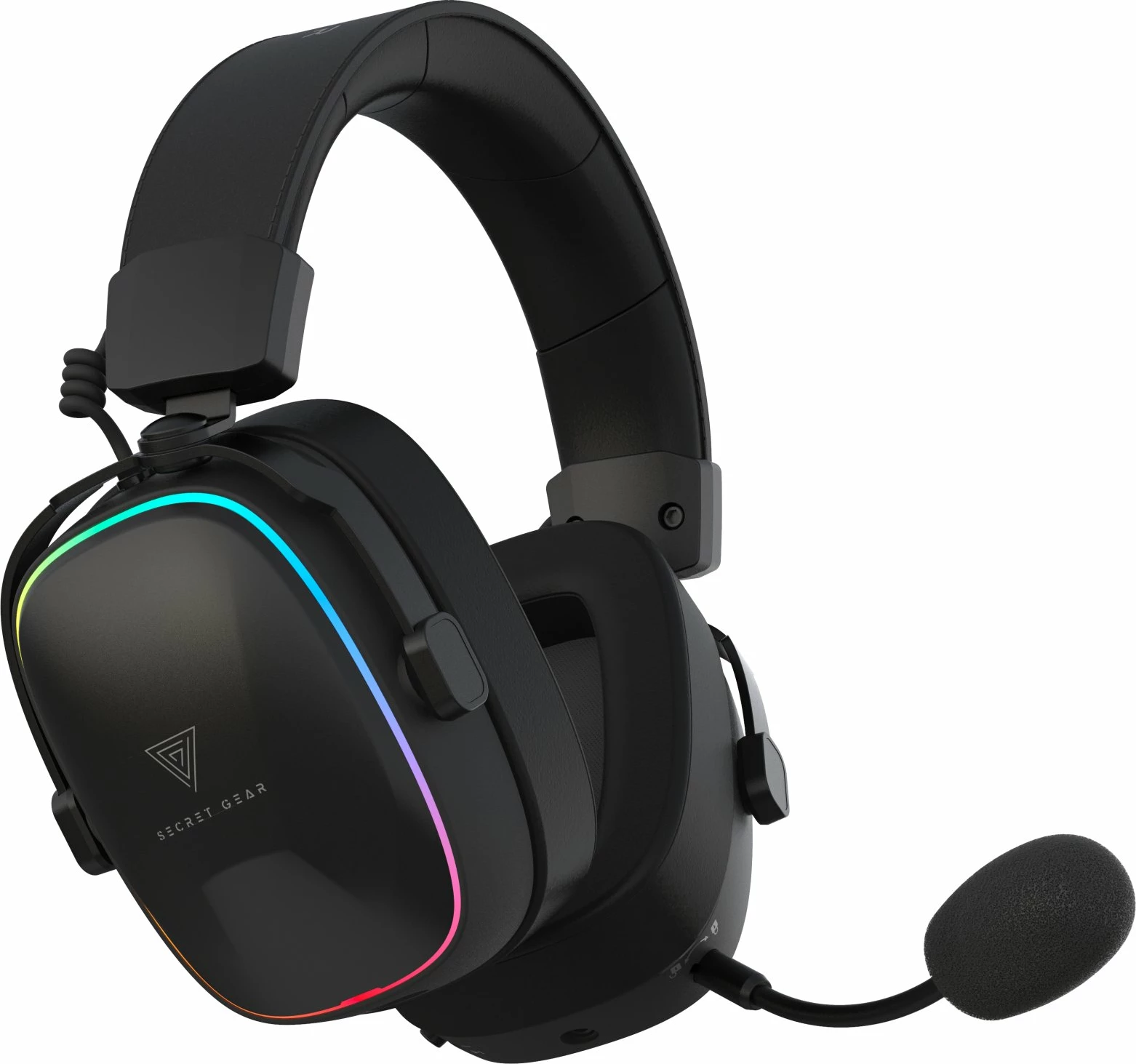 Kufje gaming Secret Gear SX2 7.1 surround, wireless 2.4GHz/Bluetooth + 3.5mm, RGB, mikrofon i heqshëm, të zeza, set