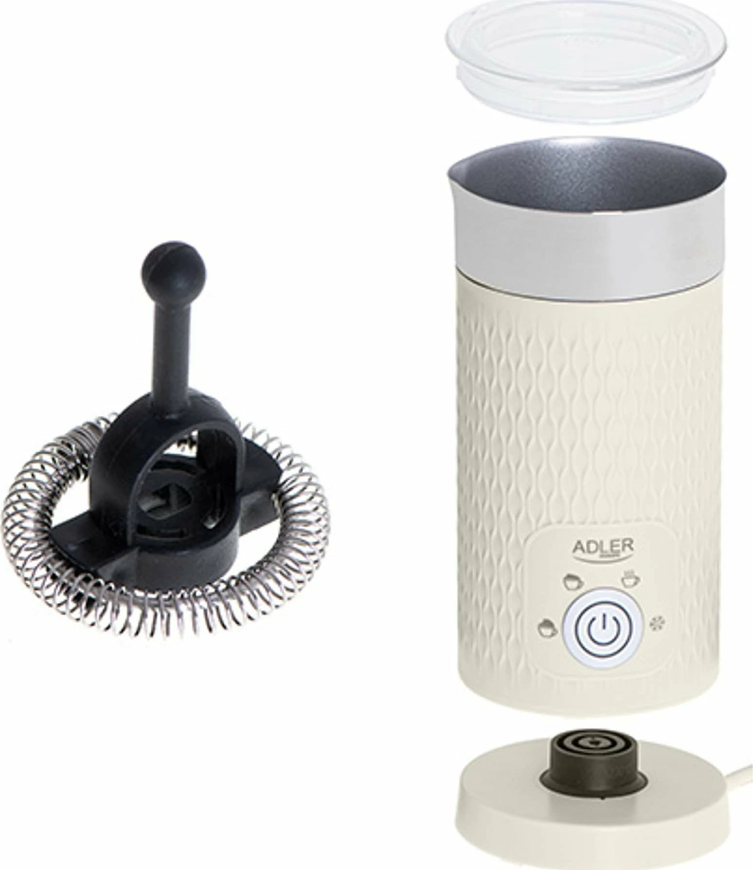 Shkumëzues qumështi Adler AD 4495 500W, me ngrohje, 300 ml/130 ml, krem
