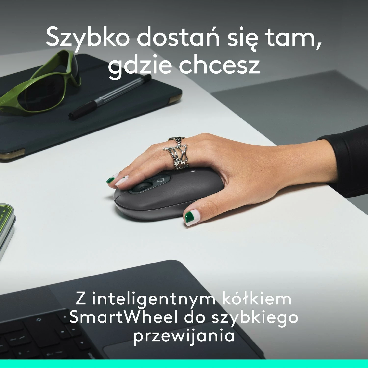 Tastierë dhe maus Logitech POP ICON Combo, grafit