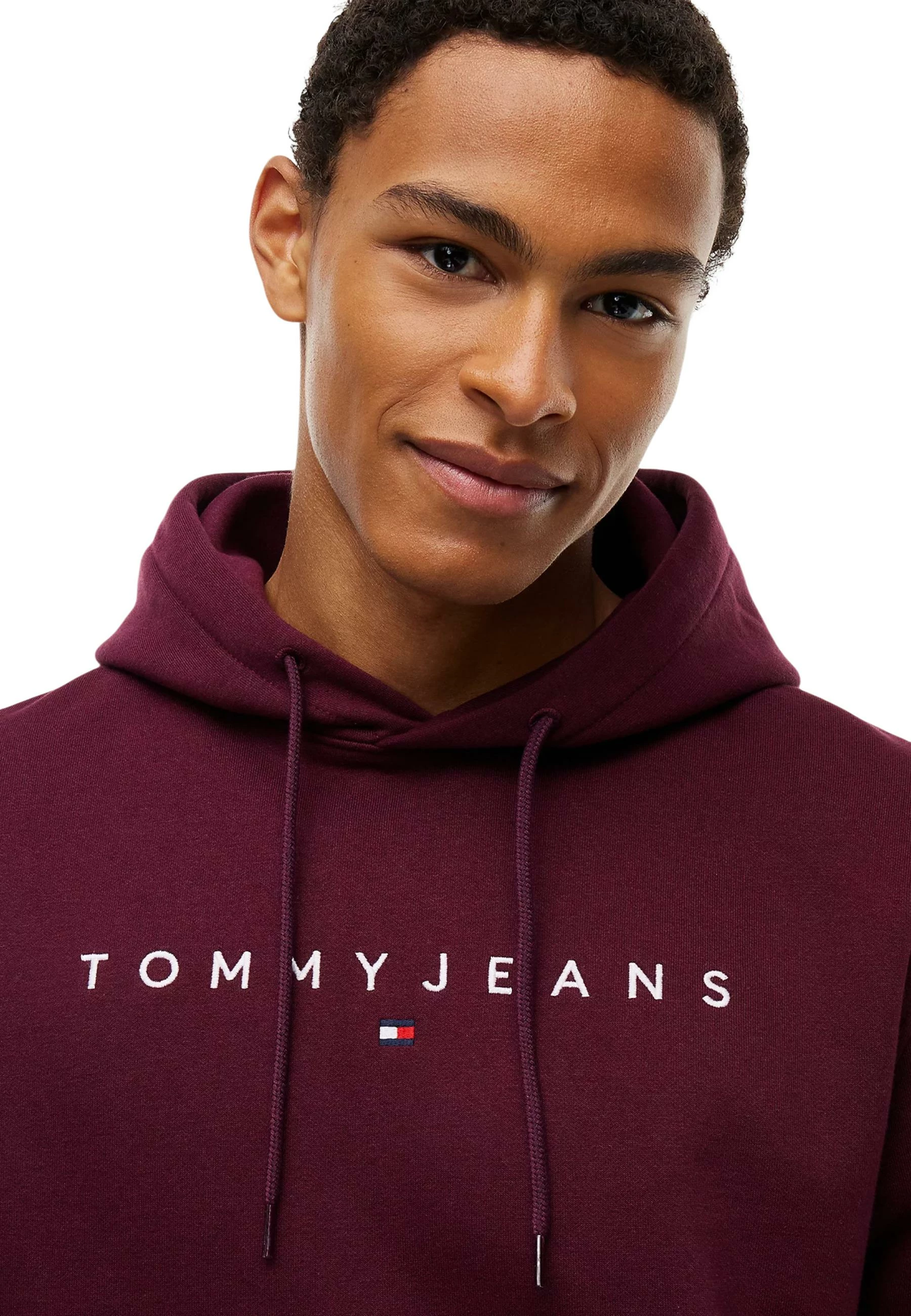 Duks me kapuç me zinxhir Tommy Hilfiger Jeans TJM REG LINEAR LOGO DM0DM20746 për meshkuj, vjollcë [Madhësia: XL]