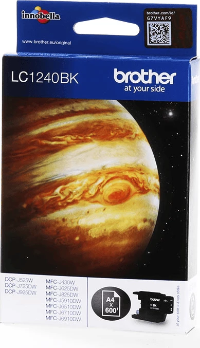 Patron boje, Brother LC1240BK, rendiment 600 faqe, madhësi standarde, i zi