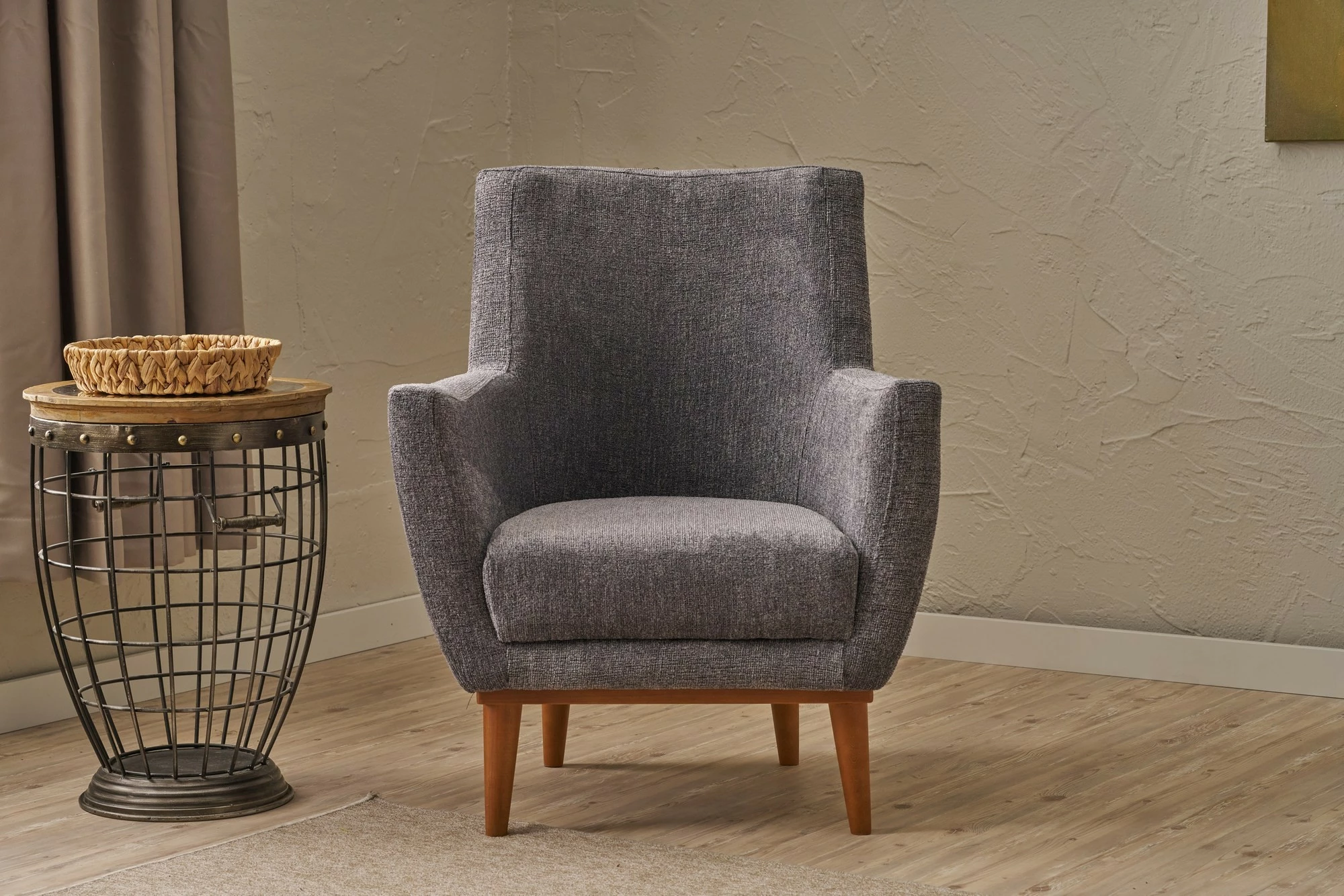 Karrige Wing Atelier del Sofa, Gonca, ngjyrë gri