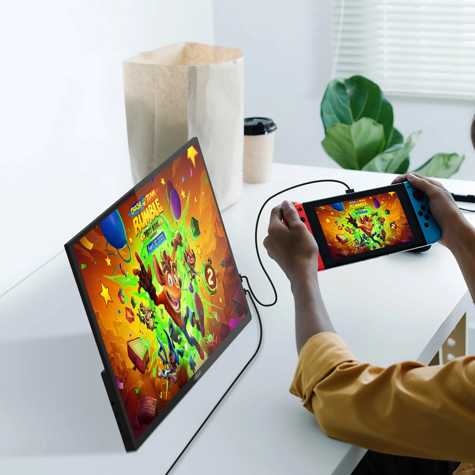 Monitor portativ Zeuslap P16T 16" WUXGA IPS touchscreen 60Hz, i zi, set me kabllo dhe mbështjellës