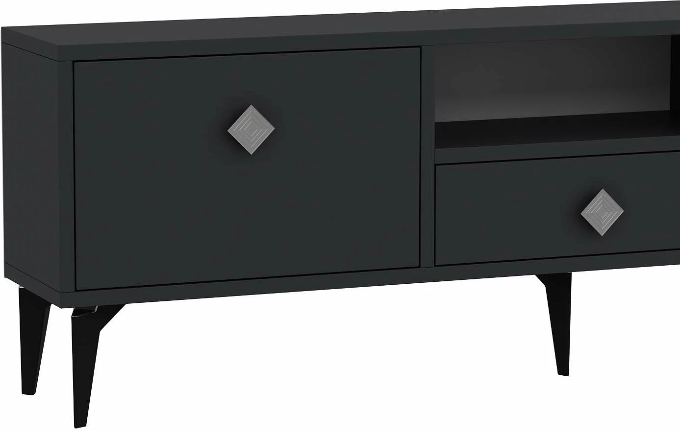Komodë TV Skye Decor, 1304-DROP-1, antracit, argjend