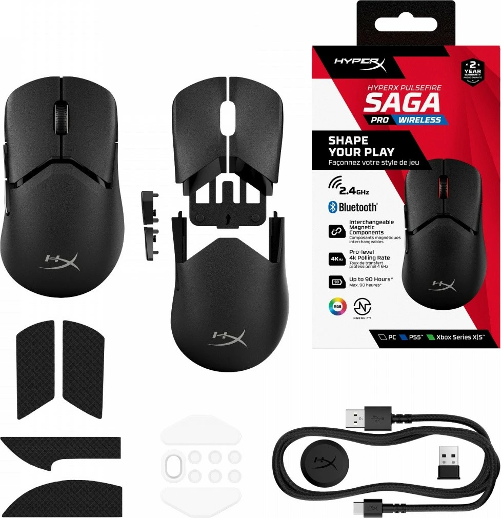 Maus gaming wireless HyperX Pulsefire Saga Pro A2PB2AA 26,000 DPI 4K RGB i zi