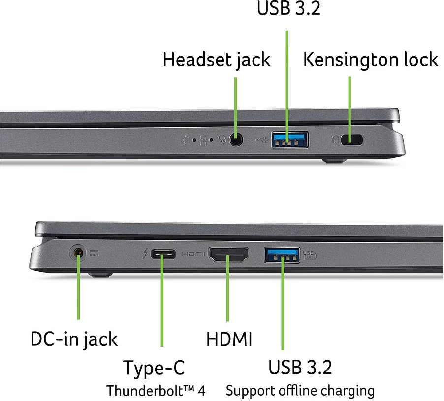 Laptop Acer Aspire 17 A17-51M-70UX, Core 7 150U, 16GB RAM, 512GB SSD, 17.3" FHD, Windows 11 Home, Steel Gray