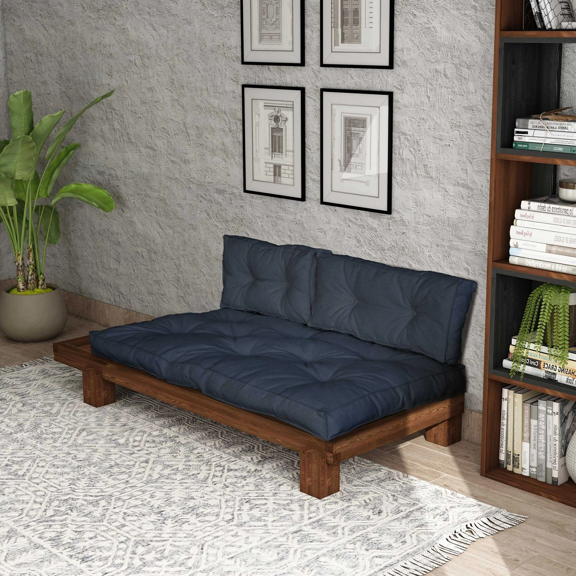 Lounger Atelier del Sofa, ngjyrë arre dhe kaltër e errët, CPT8382-200