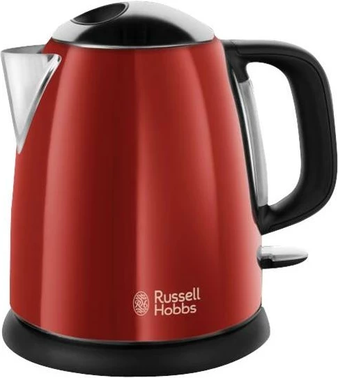 Zierëse uji elektrike, Russell Hobbs, Colours Plus+ Mini 24992-70, 1 L, 2400 W, gryka Perfect-Pour, bazë 360°, e kuqe