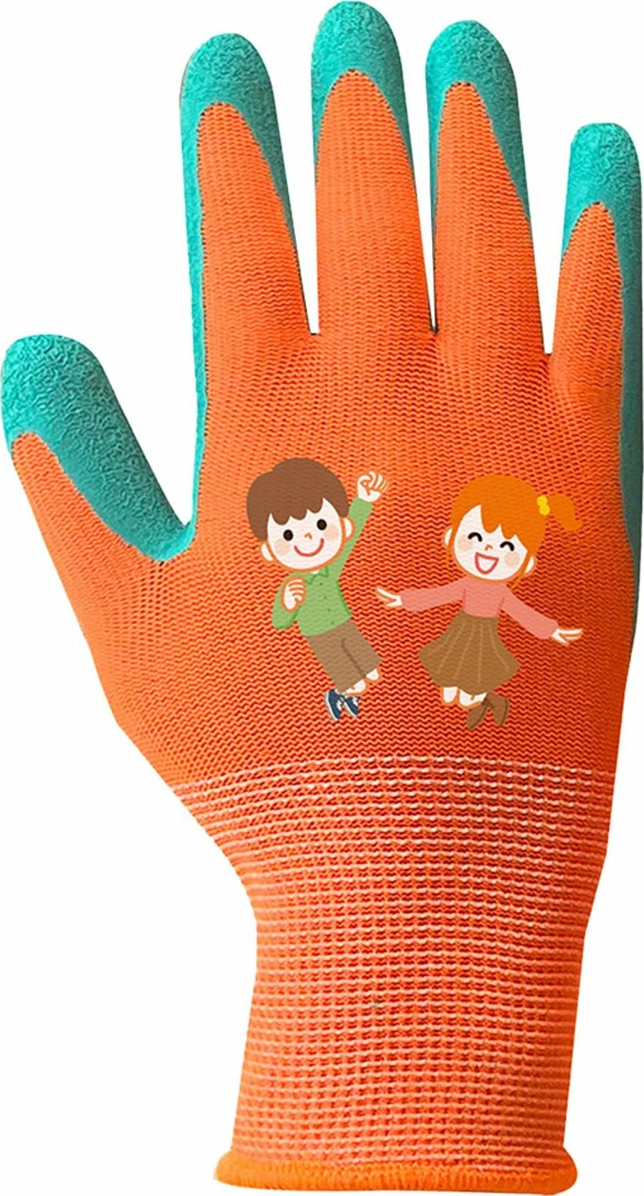 Dorëza pune për fëmijë Neo, madhësia 5, poliester me veshje lateksi (crincle), portokalli/jeshile