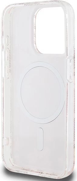 Mbështjellës Guess IML GCube MagSafe për iPhone 15 Pro Max, rozë