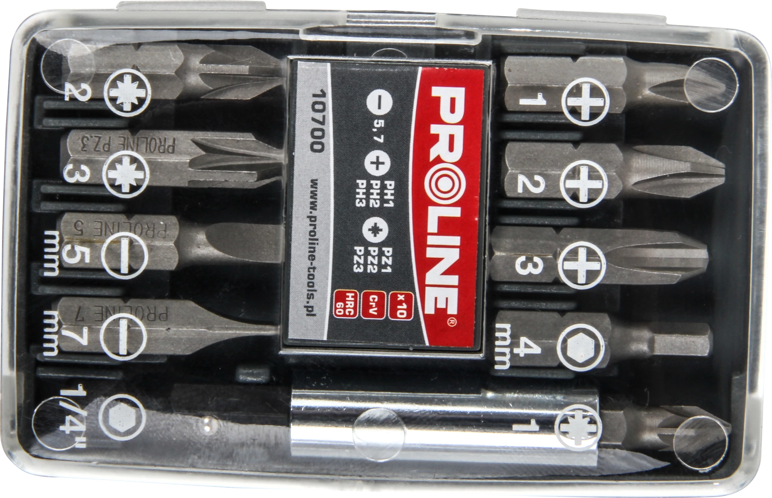 Set bite kaçavide PROLINE 10700, 11 copë, me mbajtës magnetik