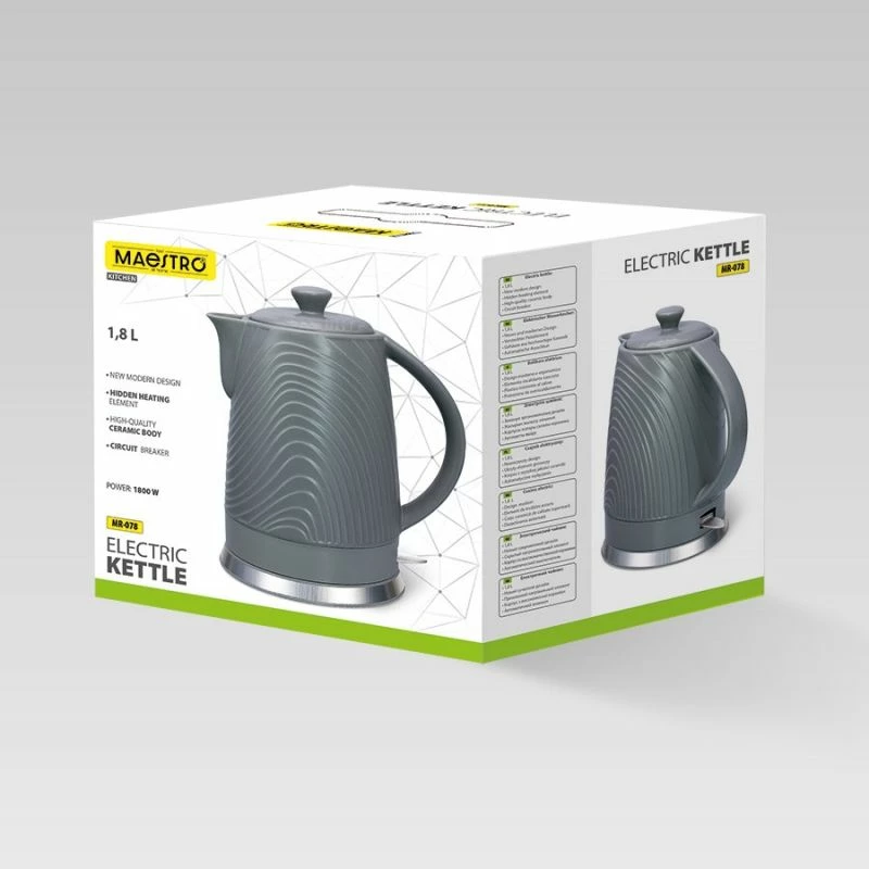 Çajnik elektrik MAESTRO MR-078, 1.8l, gri
