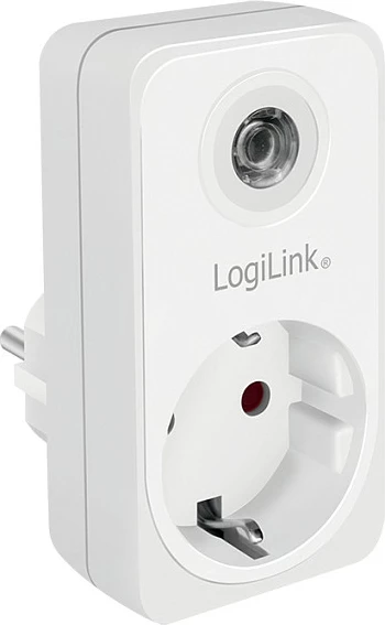 Adapter prize LogiLink PA0263, Schuko Type F, sensor drite, 1 dalje, 16A 3600W, i bardhë