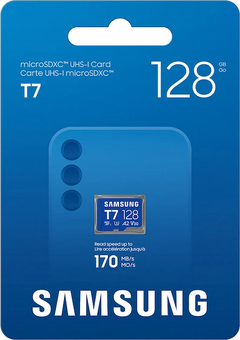 Kartelë memorje microSDXC Samsung T7 128GB, UHS-I U3 V30 A2, 170MB/s, blu